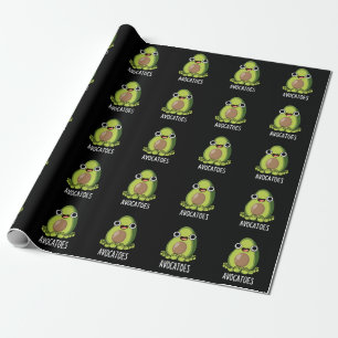 Avoca-tenen Grappige Avocado Woordgrapjes Donkere  Cadeaupapier