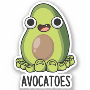 Avoca-tenen Grappige Avocado Woordgrapjes  Sticker