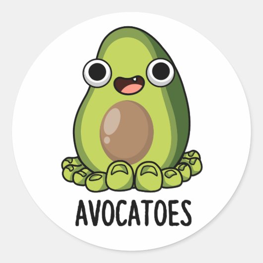 Avoca-tenen Grappige Avocado Woordspelingen  Ronde Sticker (Voorkant)