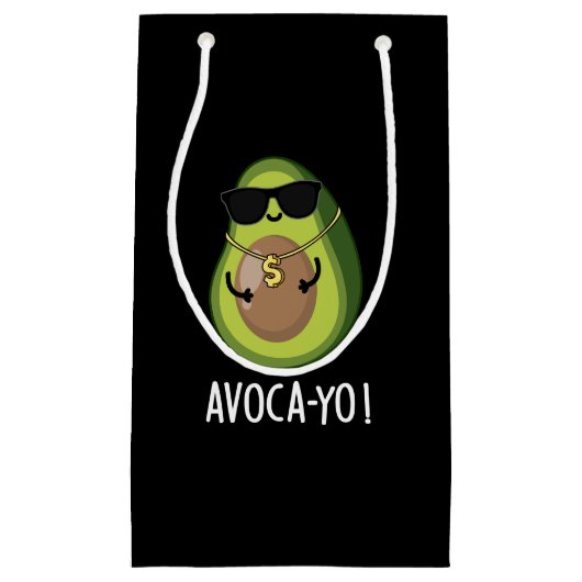 Avoca-yo Grappig Cool Avocado Pun Dark BG Klein Cadeauzakje (Voorkant)