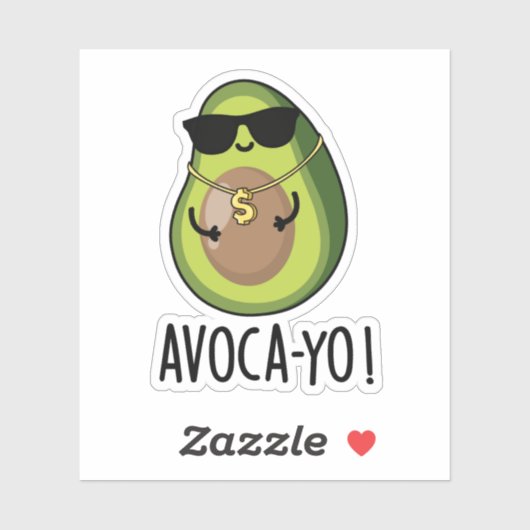Avoca-yo Grappige Cool Avocado Pun Sticker (Vel)