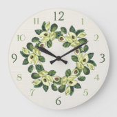 Avocado Abundance Wreatedhedendaags Grote Klok (Voorkant)