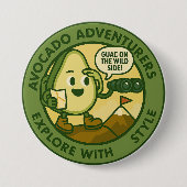 Avocado Adventurers Explore With Style Ronde Button 7,6 Cm (Voorkant)