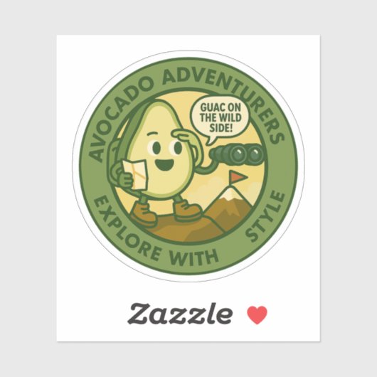Avocado Adventurers Explore With Style Sticker (Vel)