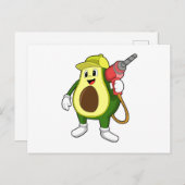 Avocado als Ambachtsman met Boor Briefkaart (Voorkant / Achterkant)