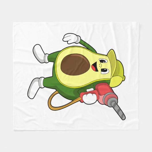 Avocado als ambachtsman met boor fleece deken (Voorkant (Horizontaal))