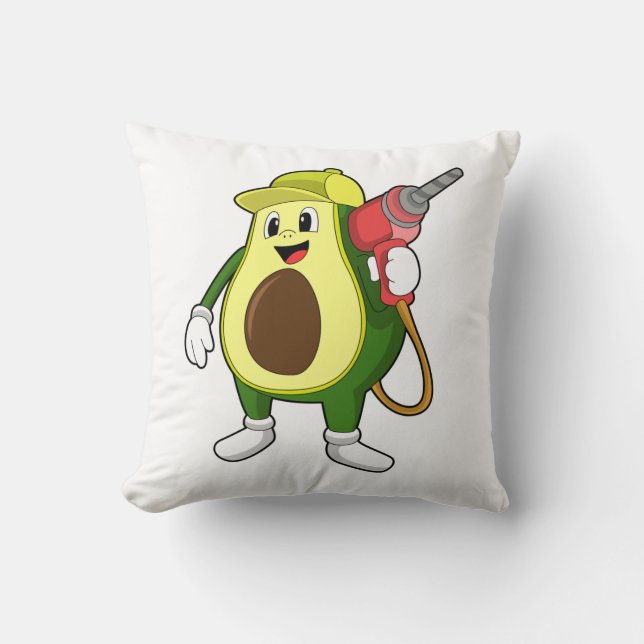 Avocado als ambachtsman met boor kussen (Voorkant)