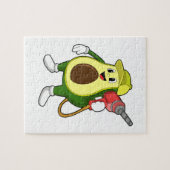 Avocado als ambachtsman met boor legpuzzel (Horizontaal)