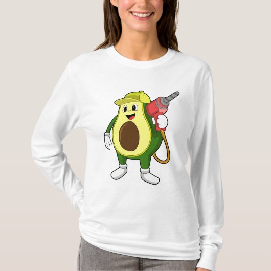 Avocado als ambachtsman met boor t-shirt (Voorkant)