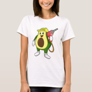 Avocado als ambachtsman met boor t-shirt