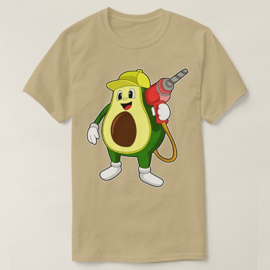 Avocado als ambachtsman met boor t-shirt (Design voorkant)