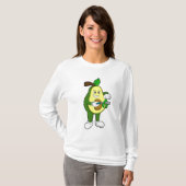 Avocado als hairdresser met Razor T-shirt (Voorkant volledig)