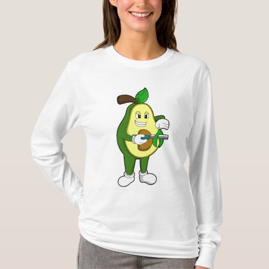 Avocado als hairdresser met Razor T-shirt (Voorkant)