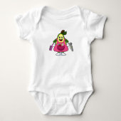 Avocado als kapper met schaar en kam romper (Voorkant)