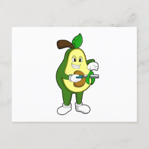 Avocado als kapper met scheermes briefkaart