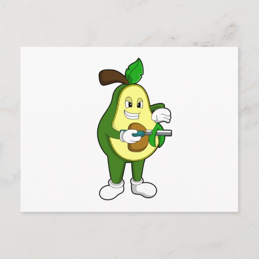 Avocado als kapper met scheermes briefkaart (Voorkant)