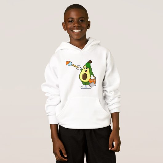 Avocado als Schilder met het borstel van de Verf (Voorkant volledig)