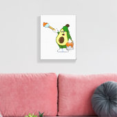Avocado als Schilder met het borstel van de Verf Canvas Afdruk (Insitu (Woonkamer))