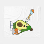 Avocado als Schilder met het borstel van de Verf Fleece Deken (Voorkant (Horizontaal))