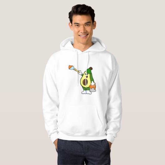 Avocado als Schilder met het borstel van de Verf Hoodie (Voorkant volledig)