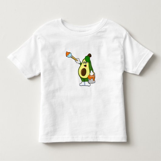 Avocado als Schilder met het borstel van de Verf Kinder Shirts (Voorkant)