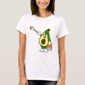 Avocado als Schilder met het borstel van de Verf T-shirt (Voorkant)