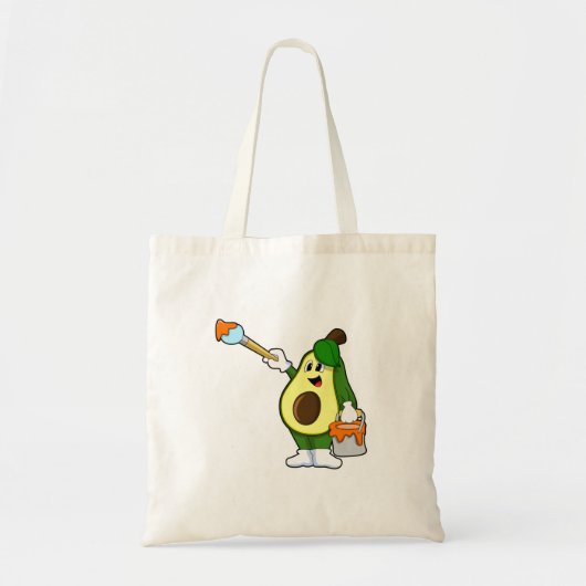 Avocado als Schilder met het borstel van de Verf Tote Bag (Voorkant)