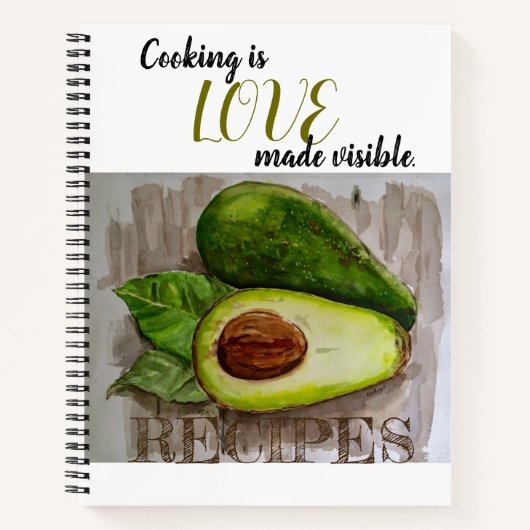 Avocado Art Design Cooking Quote Recipbook noteboo Notitieboek (Voorkant)