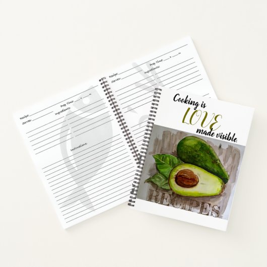 Avocado Art Design Cooking Quote Recipbook noteboo Notitieboek (Binnen)