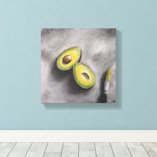 Avocado Art Modern Stilleven Ontbijt gezond vet Canvas Afdruk (Insitu (Houten vloer))