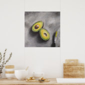 Avocado Art Modern Stilleven Ontbijt gezond vet Poster (Keuken)