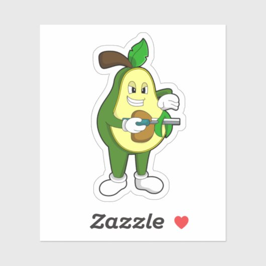 Avocado as Hairdresser with Razor Sticker (Vel)