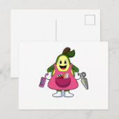 Avocado as Hairdresser with Scissors & Comb Briefkaart (Voorkant / Achterkant)