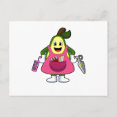 Avocado as Hairdresser with Scissors & Comb Briefkaart (Voorkant)