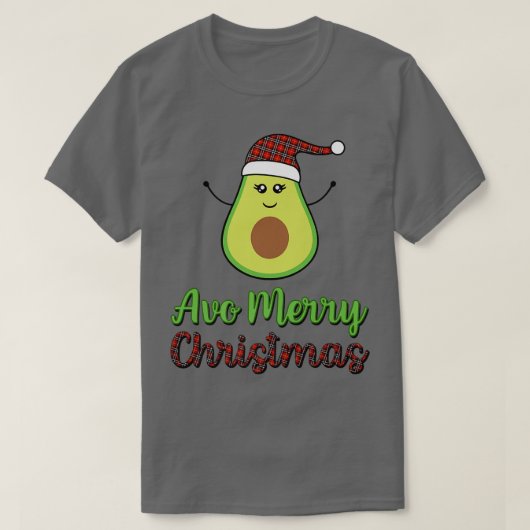 Avocado Avo Merry Kerstmis met kerstcadeaus Santa  T-shirt (Design voorkant)