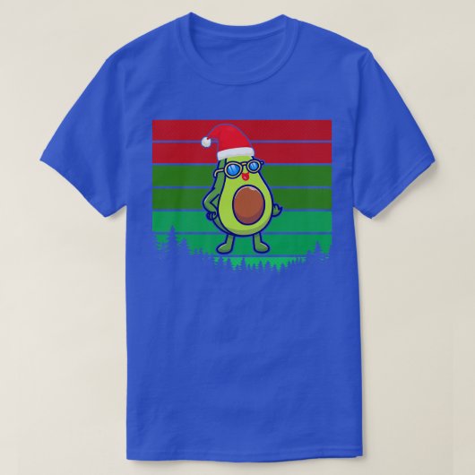 Avocado Avo Merry Kerstmis met kersttang Santa Hat T-shirt (Design voorkant)