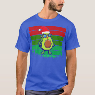 Avocado Avo Merry Kerstmis met kersttang Santa Hat T-shirt