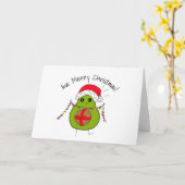 Avocado - Avo Prettig Kerstmis Grappige Cadeau Kaa Kaart (Gele Bloem)