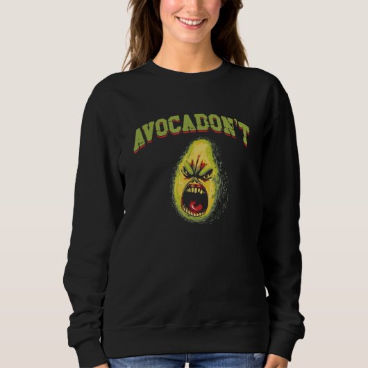 Avocado Avocadon t   Angry Avocado Pun Trui (Voorkant)