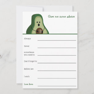 Avocado baby shower advies spel kaart
