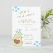 Avocado Baby shower, Baby Boy Kaart (Staand voorkant)