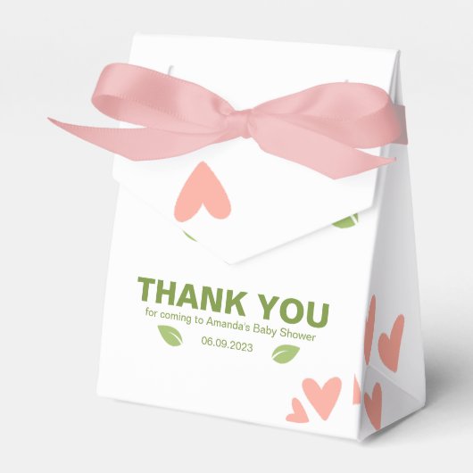 Avocado Baby shower, Baby Meisje Favor Box Bedankdoosjes (Voorkant Zijde)