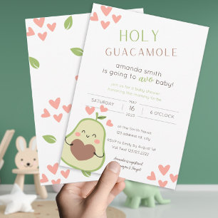 Avocado Baby shower, Baby Meisje Kaart