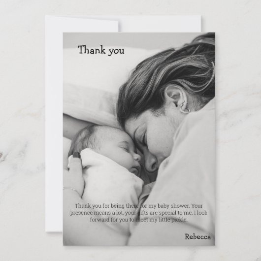 Avocado-baby shower bedankkaart (Voorkant)