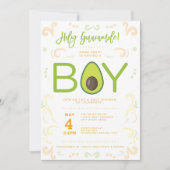 Avocado Baby shower Boy Guacamole Taco Party Kaart (Voorkant)