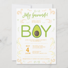 Avocado Baby shower Boy Guacamole Taco Party Kaart
