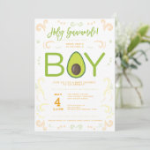 Avocado Baby shower Boy Guacamole Taco Party Kaart (Staand voorkant)