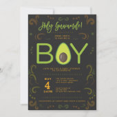 Avocado Baby shower Boy Guacamole Taco Party Kaart (Voorkant)