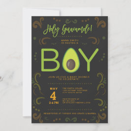 Avocado Baby shower Boy Guacamole Taco Party Kaart