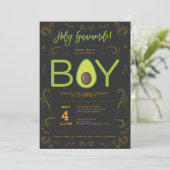 Avocado Baby shower Boy Guacamole Taco Party Kaart (Staand voorkant)